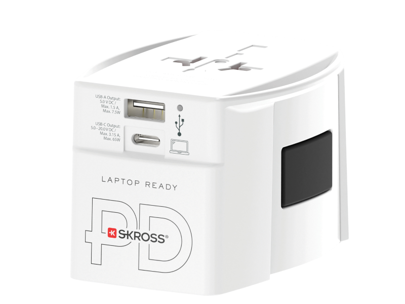 SKROSS travel adapter branded