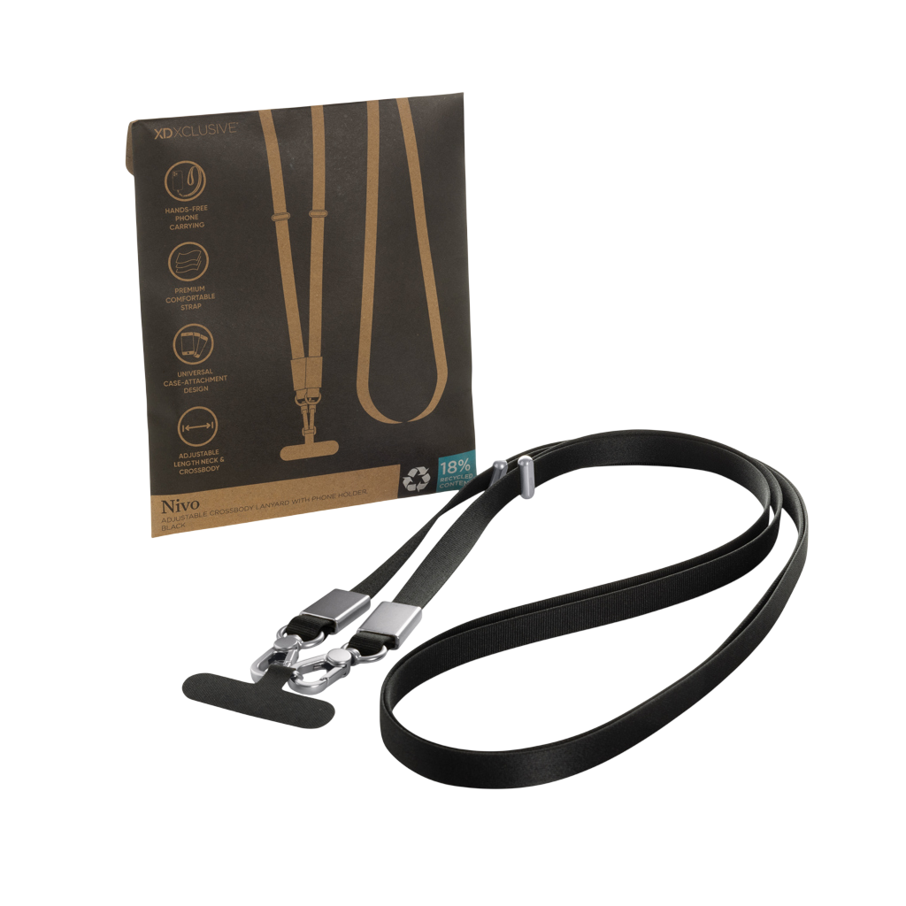 Nivo RCS recycled PET Crossbody lanyard
