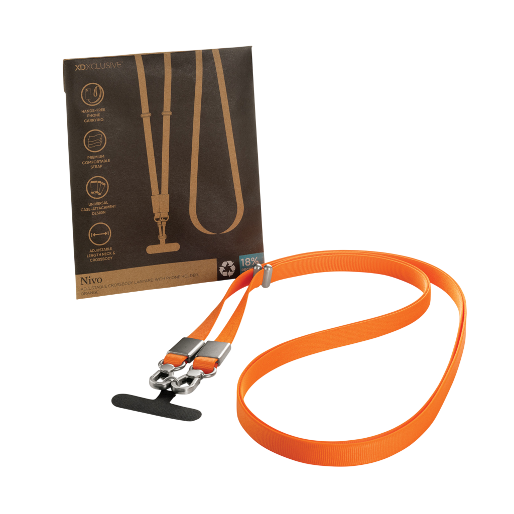 Nivo RCS recycled PET Crossbody lanyard