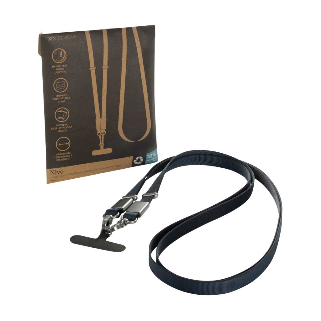Nivo RCS recycled PET Crossbody lanyard