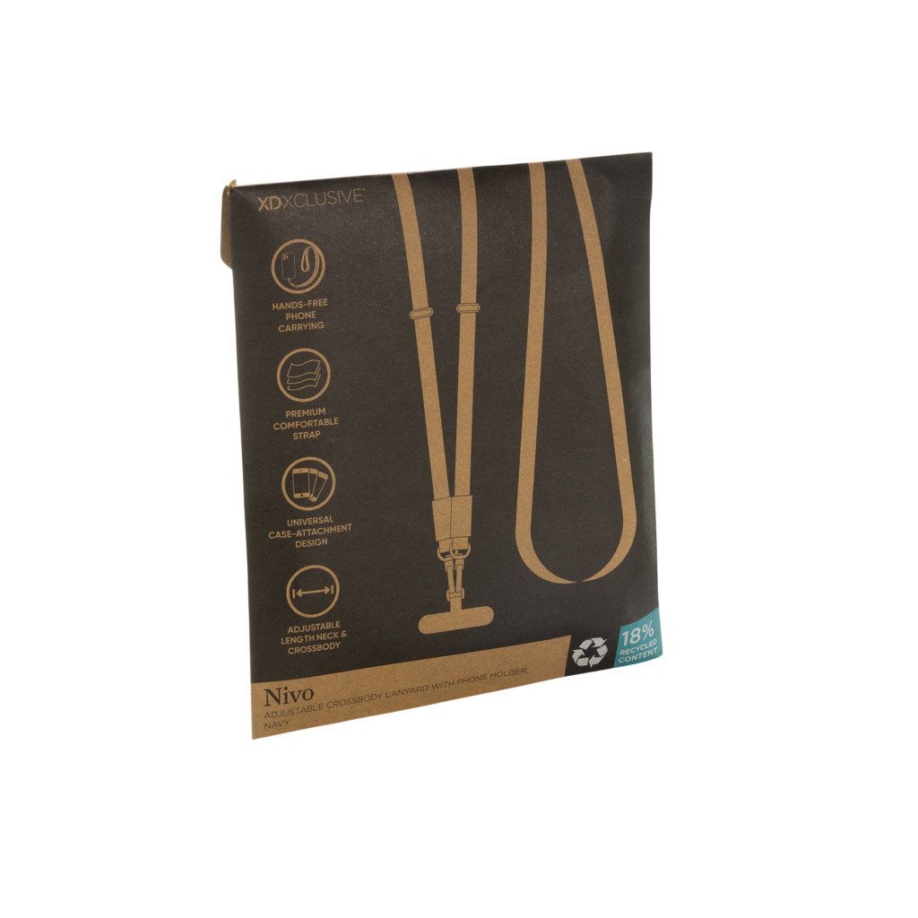 Nivo RCS recycled PET Crossbody lanyard