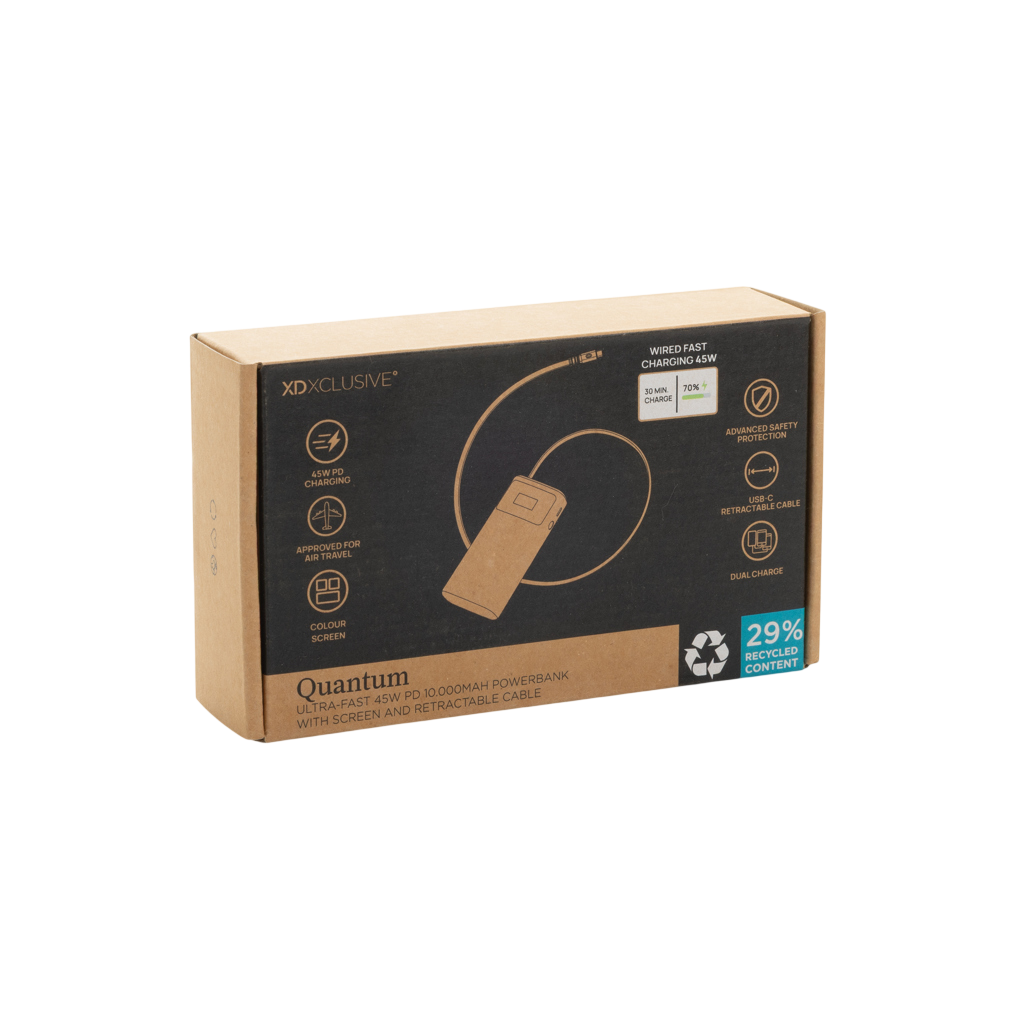 Quantum RCS ultra-fast PD45W 10.000mAh powerbank with screen