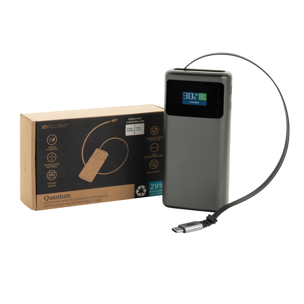 Quantum RCS ultra-fast PD45W 10.000mAh powerbank with screen